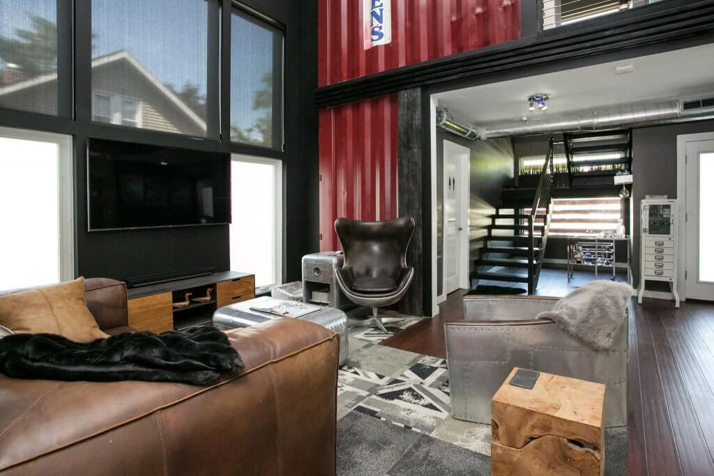 Container house living room interior design