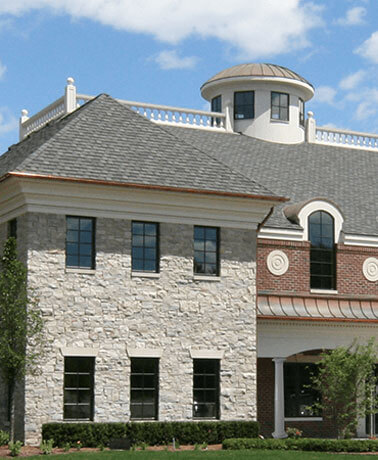 Brick office building exterior